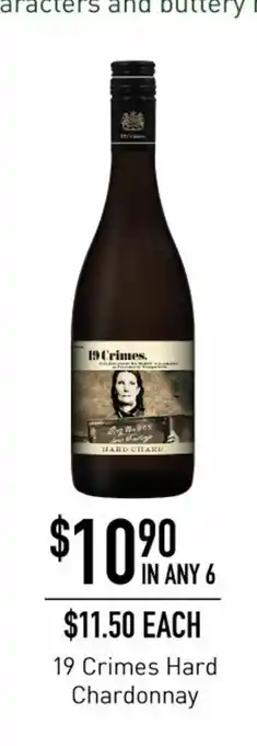 Dan Murphy's 19 Crimes Hard Chardonnay offer