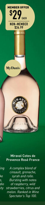 Dan Murphy's Miraval Cotes De Provence Rose France offer