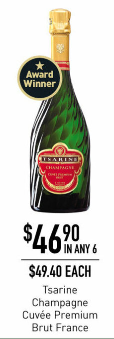Dan Murphy's Tsarine Champagne Cuvee Premium Brut France offer