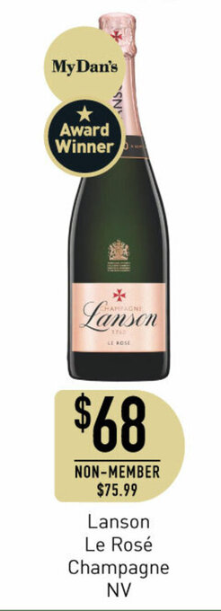 Dan Murphy's Lanson Le Rose Champagne NV offer