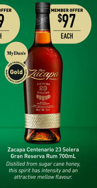 Dan Murphy's Zacapa Centenario 23 Solera Gran Reserva Rum 700mL offer