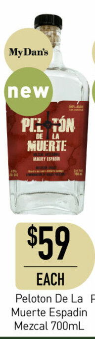 Dan Murphy's Peloton De La Muerte Espadin Mezcal 700mL offer