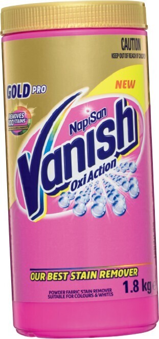 IGA Vanish NapiSan Gold Pro Oxi Action Regular or Crystal White Stain Remover Powder 1.8kg offer