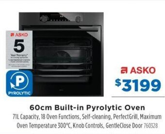 Betta 60cm Built-in Pyrolytic Oven offer