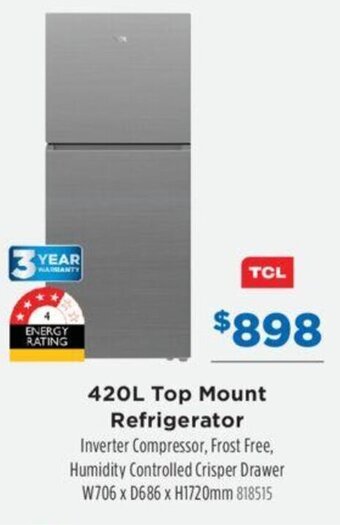 Betta 420L Top Mount Refrigerator offer