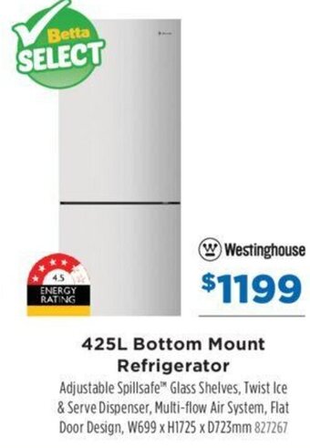 Betta 425L Bottom Mount Refrigerator offer