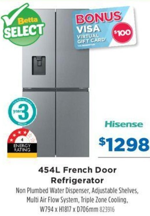454L French Door Refrigerator offer at Betta