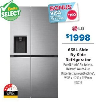 Betta 635L Side By Side Refrigerator offer