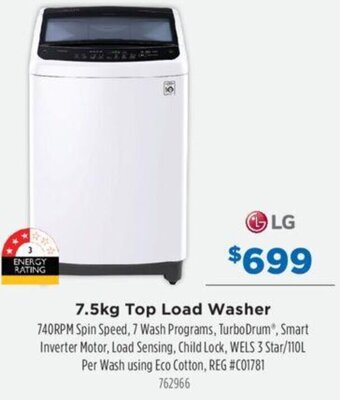 Betta 7.5kg Top Load Washer offer