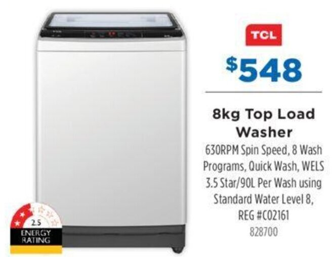 8kg Top Load Washer offer at Betta