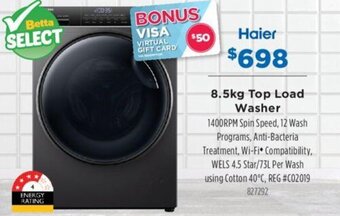 Betta 8.5kg Top Load Washer offer