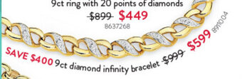 Goldmark 9ct diamond infinity bracelet offer