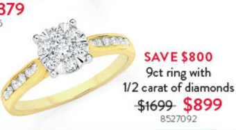 Goldmark 9ct ring with 1/2 carat of diamonds offer