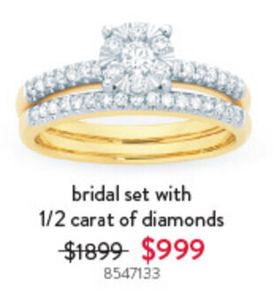 Goldmark bridal set with 1/2 carat of diamonds offer