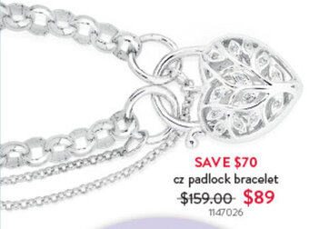 Goldmark cz padlock bracelet offer