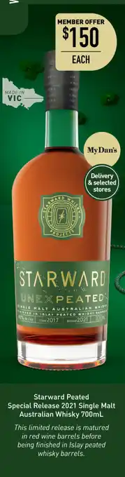 Dan Murphy's Starward Peated Special Release 2021 Single Malt Australian  Whisky 700mL offer