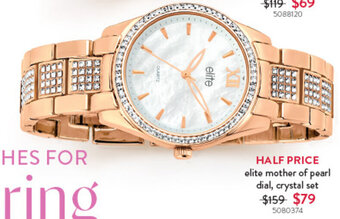 Goldmark elite mother of pearl dial, crystal set offer