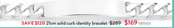 Goldmark 21cm solid curb identity bracelet offer