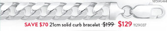 Goldmark 21cm solid curb bracelet offer