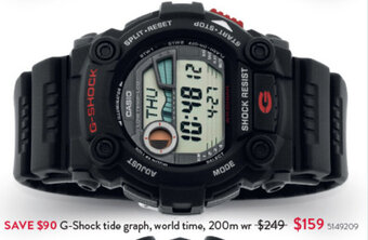 Goldmark G-Shock tide graph, world time, 200m wr offer