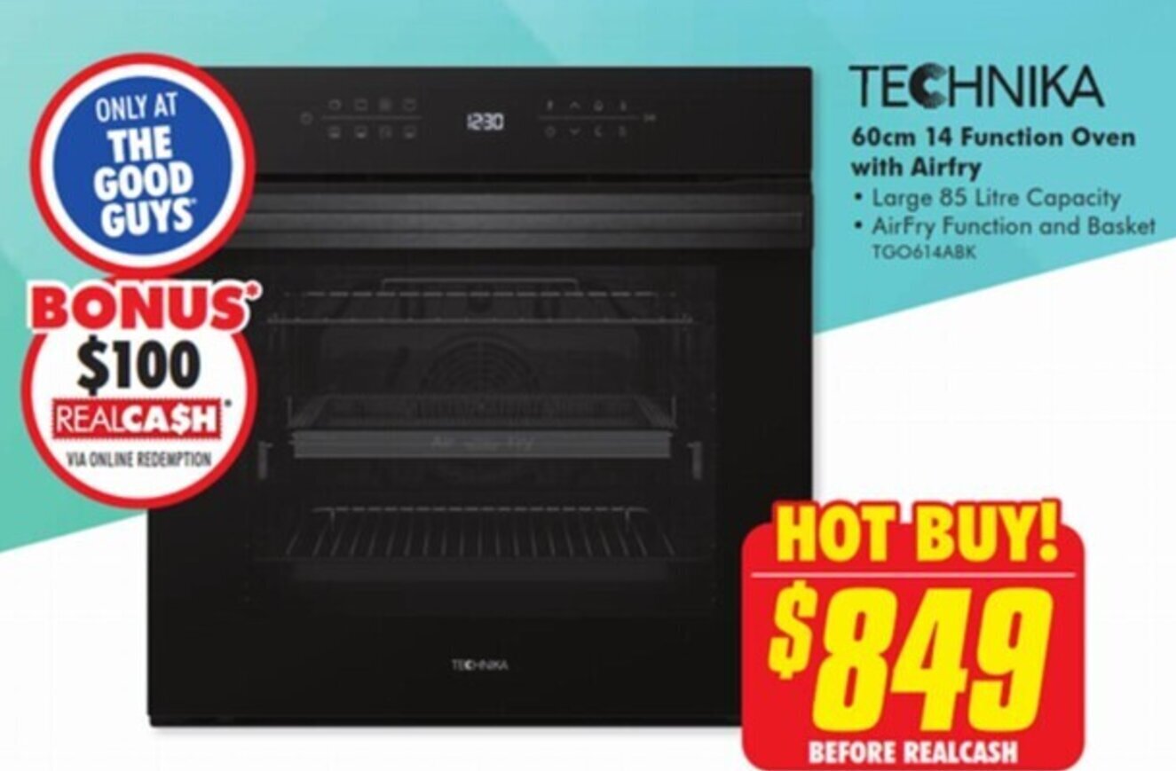60cm 14 Function Oven with Airfry offer at The Good Guys