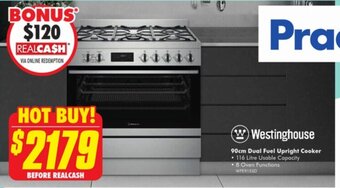 The Good Guys 90cm Dual Fuel Upright Cooker offer