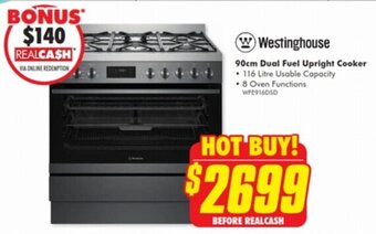 The Good Guys 90cm Dual Fuel Upright Cooker offer
