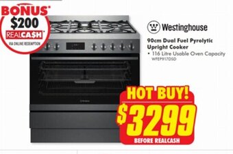 The Good Guys 90cm Dual Fuel Pyrolytic Upright Cooker offer
