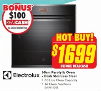 The Good Guys 60cm Pyrolytic Oven - Dark Stainless Steel offer