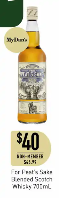 Dan Murphy's For Peat's Sake Blended Scotch Whisky 700Ml offer