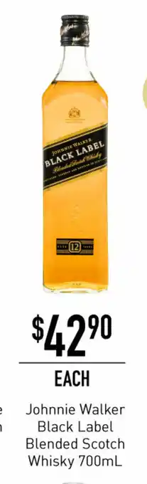 Dan Murphy's Johnnie Walker Black Label Whisky 700mL offer