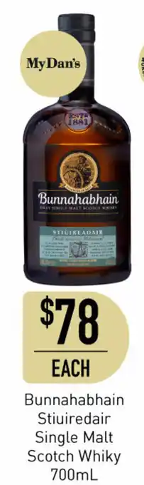 Dan Murphy's Bunnahabhain Stiuredair Single Malt Scotch Whisky 700mL offer