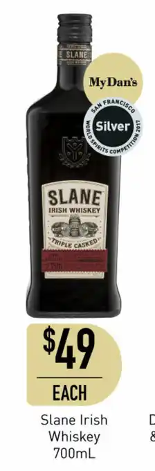 Dan Murphy's Slane Irish Whiskey 700mL offer