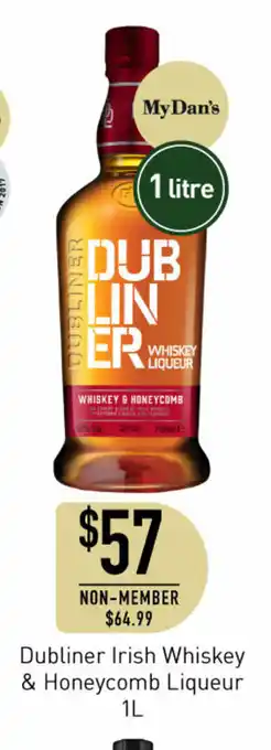 Dan Murphy's Dubliner Irish Whiskey & Honeycomb Liqueur 1L offer