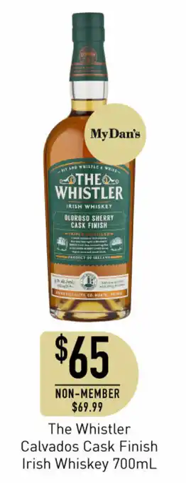 Dan Murphy's The Whistler Calvados Cask Finish Irish Whisky 700mL offer