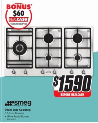 The Good Guys 90cm Gas Cooktop offer