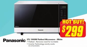 The Good Guys 27L 1000W Flatbed Microwave - White offer