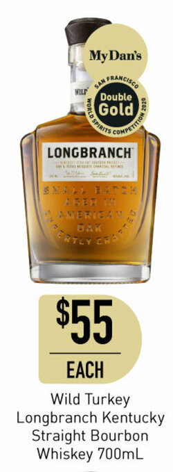 Wild Turkey Longbranch Kentucky Straight Bourbon Whiskey 700mL