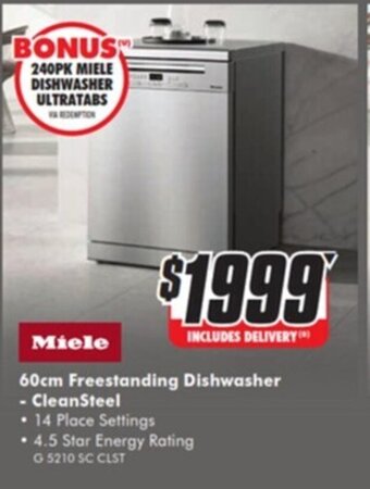 The Good Guys 60cm Freestanding Dishwasher - CleanSteel offer