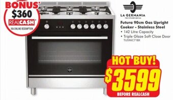The Good Guys Futura 90cm Gas Upright Cooker - Stainless Steel offer