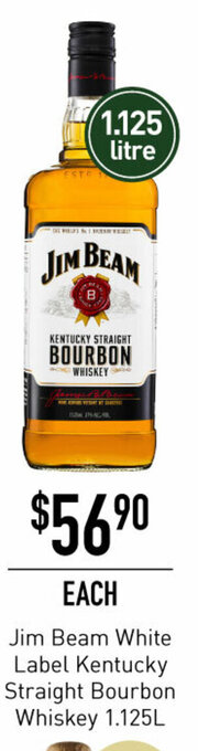 Dan Murphy's Jim Beam White Label Kentucky Straight Bourbon Whiskey 1.125L offer