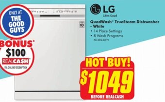 The Good Guys QuadWash® TrueSteam Dishwasher - White offer