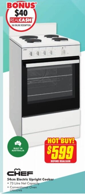 The Good Guys 54cm Electric Upright Cooker offer