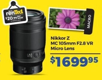 Teds Cameras Nikkor Z MC 105mm F2.8 VR Micro Lens offer