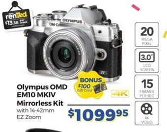 Teds Cameras Olympus OMD EM10 MKIV Mirrorless Kit offer