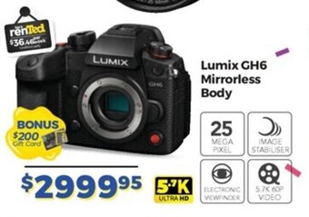 Teds Cameras Lumix GH6 Mirrorless Body offer
