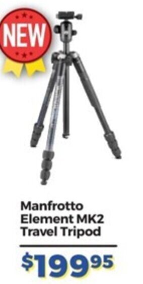 Teds Cameras Manfrotto Element MK2 Travel Tripod offer