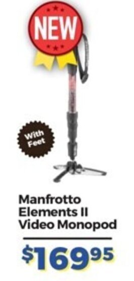 Teds Cameras Manfrotto Elements II Video Monopod offer