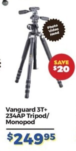 Teds Cameras Vanguard 3T+ 234AP Tripod/ Monopod offer
