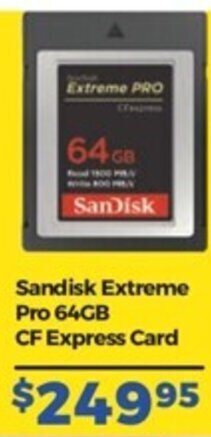 Teds Cameras Sandisk Extreme Pro 64GB CF Express Card offer